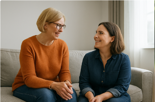 Community Support Community support worker accompanying an adult to appointments and promoting independence in the community.